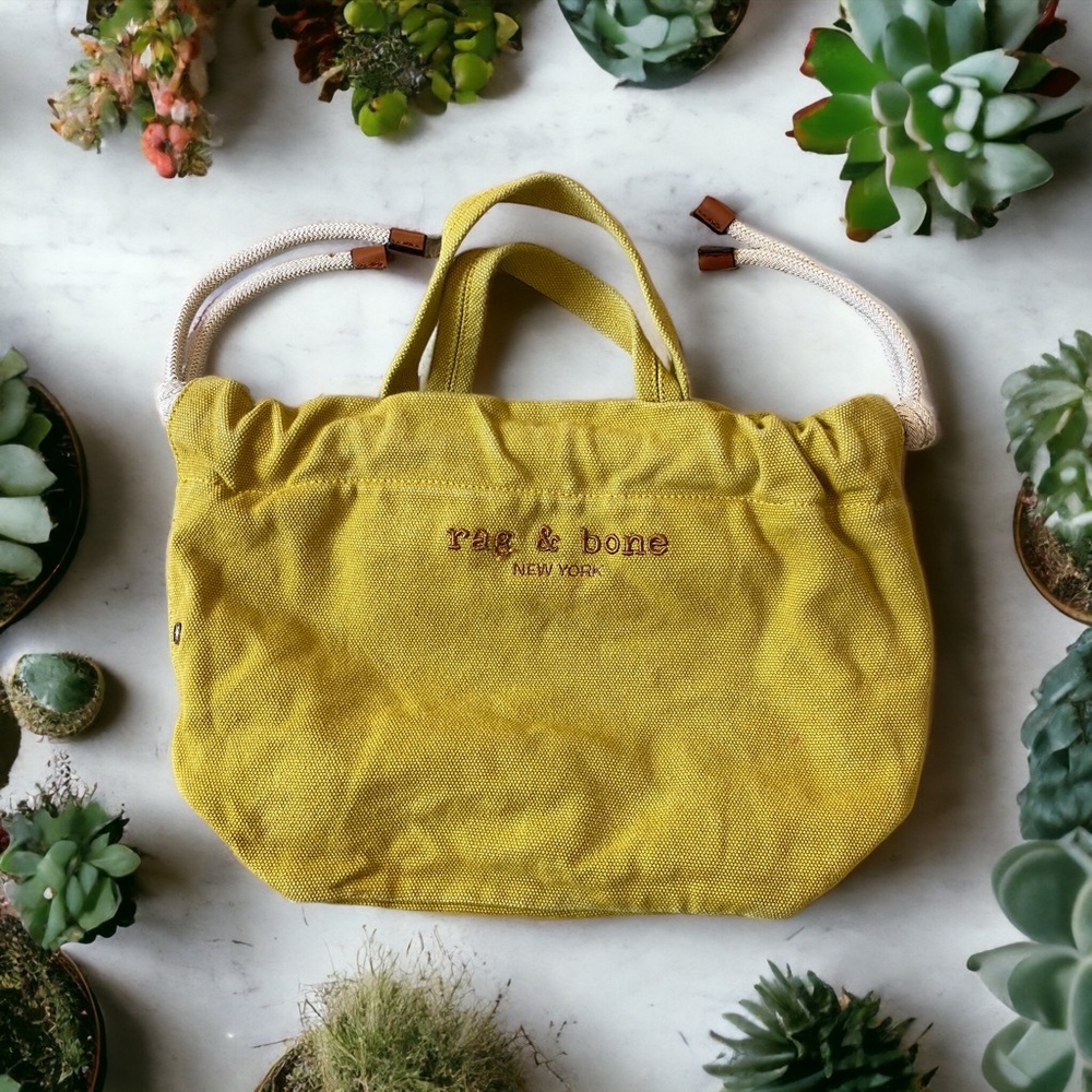 Rag and Bone yellow canvas handbag